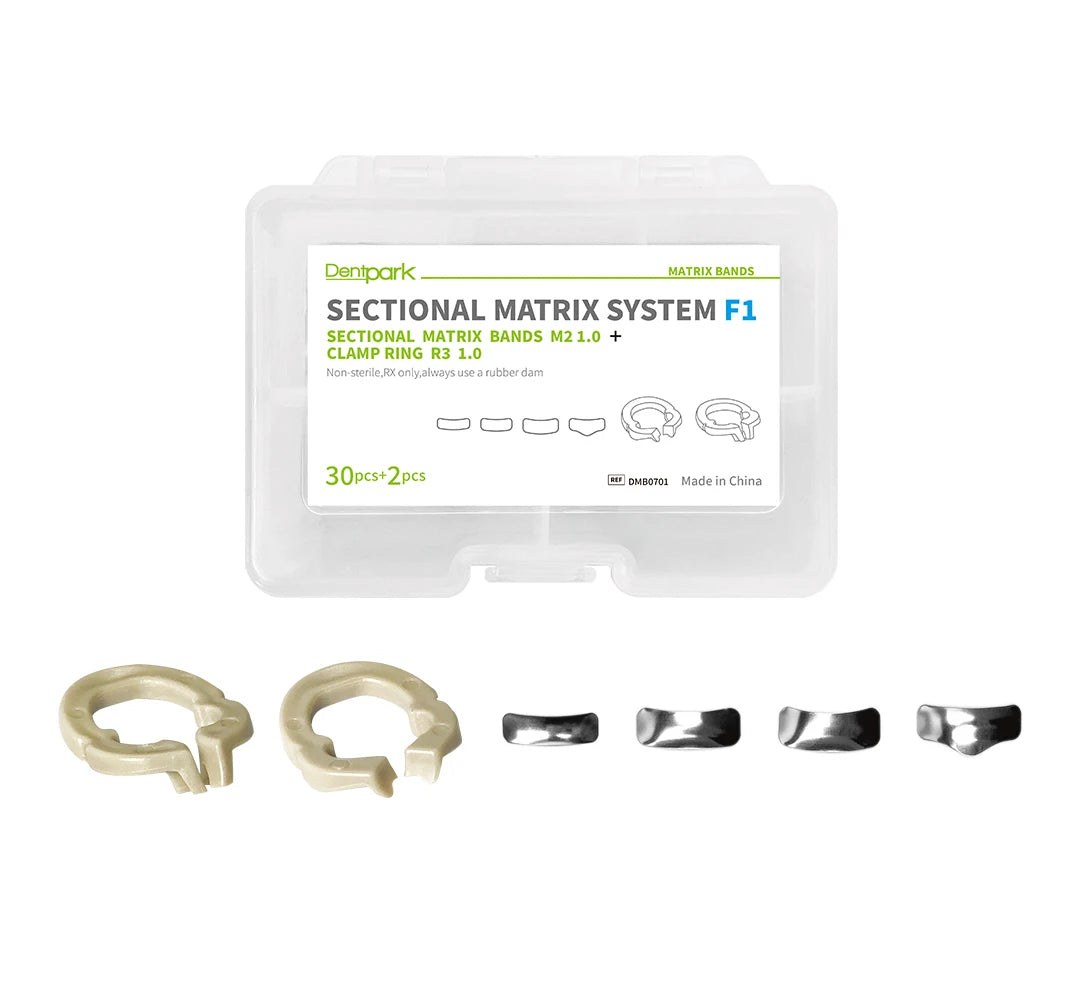 Dentpark Dental Sectional Matrix System Soft Metal Bands M2 1.0 Thickness 0.038MM for class-Ⅱ Composite Resin restoration F1 Set