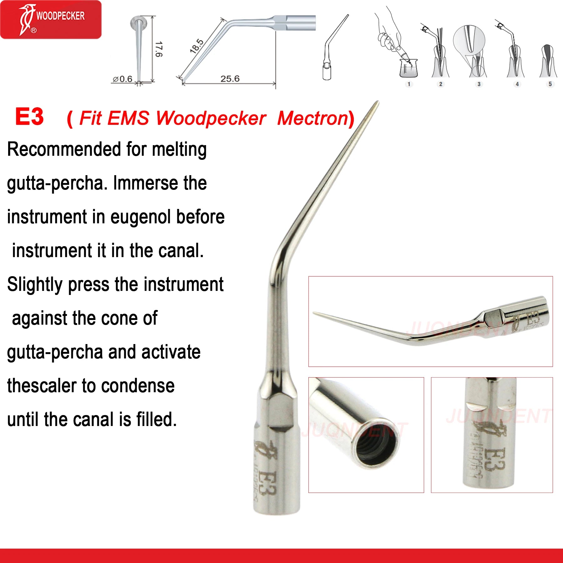 Woodpecker Dental Ultrasonic Scaler Piezo Build In UDS N2/N3 Scaler Tips For Teeth Scaling Endodontics Periodontics Fit EMS E3