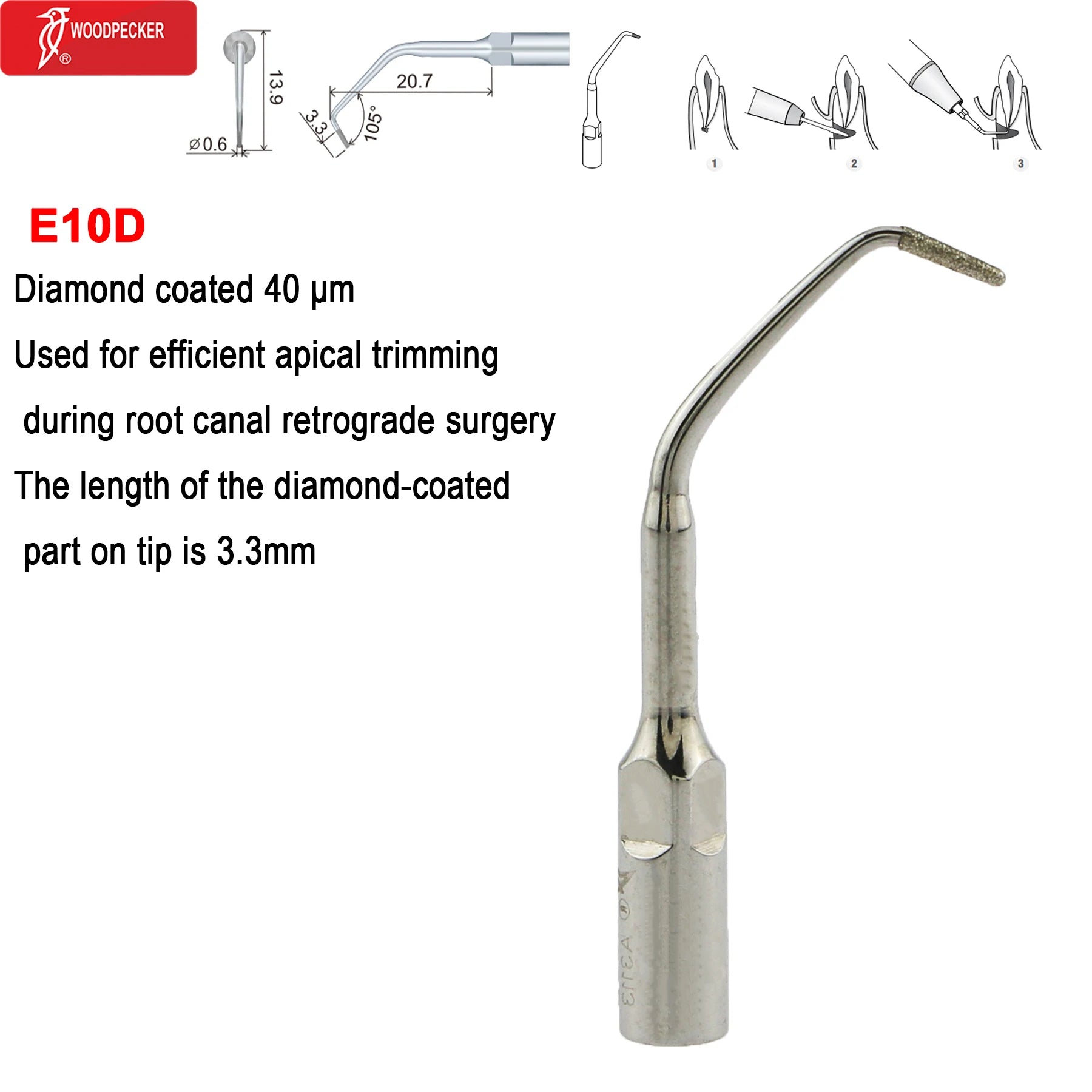 Woodpecker DTE Dental Ultrasonic Scaler Tips Scaling Endo Tip Dentistry Instruments Medical Accessories Fit EMS Satelec NSK E10D