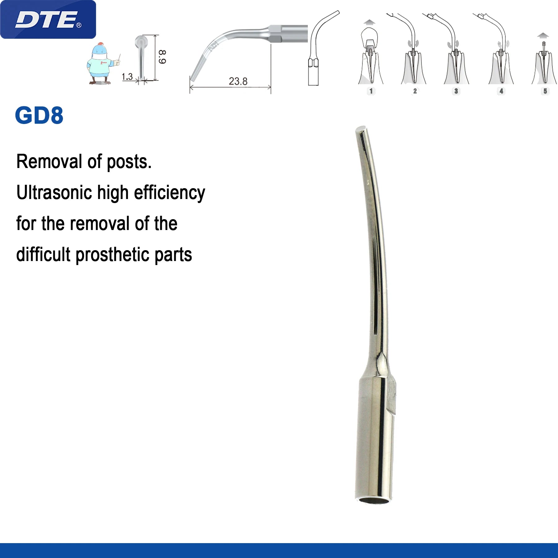 Dental Ultrasonic Scaler Tips Dentistry Instrument Scaling Tip Medical Accessories Fit EMS NSK SATELEC Scaler Handpiece GD8
