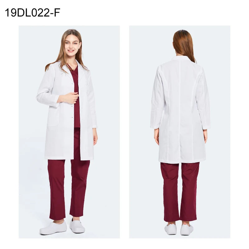 ANNO White Doctor Medical Coat Unisex Lab Uniforms Dentistry Clinic Overall Pharmacy Chemistry Medico Gown