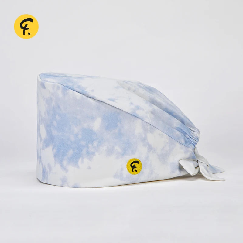 100% Cotton Medical Scrub Caps Women Men Dentist Hospital Doctor Work Surgical Hats Nursing Head Dress Carton Print FRH01-X113
