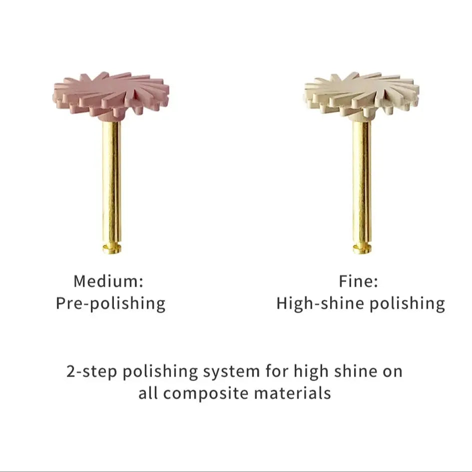 Dentpark 6pcs Dental polishers 2-step diamond impregnated Polishing Wheel kit high shine on all composite materials