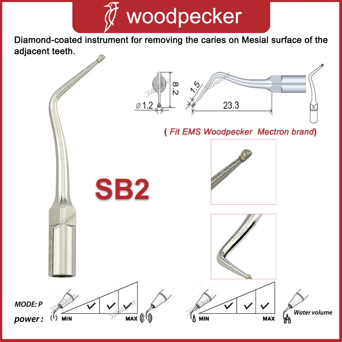 Woodpecker Scaler Tips Dental Ultrasonic Scaler Tip For Cavity Preparation Fit EMS Mectron Ultrasonic Scaler Handpieces SB2