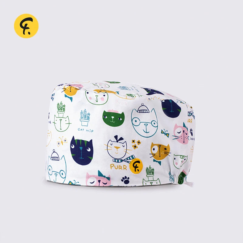 Disposable Surgical Caps Women Man Medical Beanie With Sweat Absorbing Wipes Hats Clinic Hospital Doctor Nurse Work Cornice Hat FRW001-016