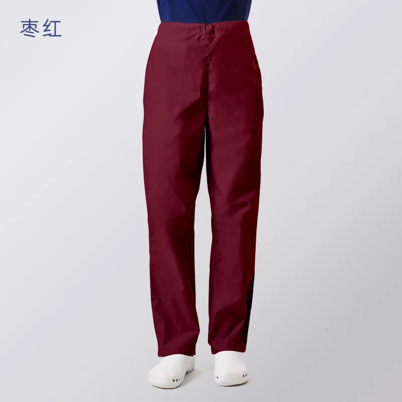 ANNO Adjustable Waist Hospital Staff Scrubs Body Nursing Uniform Women Female Dental Clinic Supply Nurse Work Uniforms Slim Fit A05-Pants