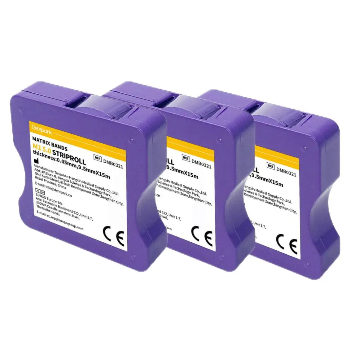 Dentpark Dental Strip Roll Matrix Bands Stainless Steel or Clear Polyester Film Sectional Contoured Matrices Dentistry Tools Polyester 3 Rolls