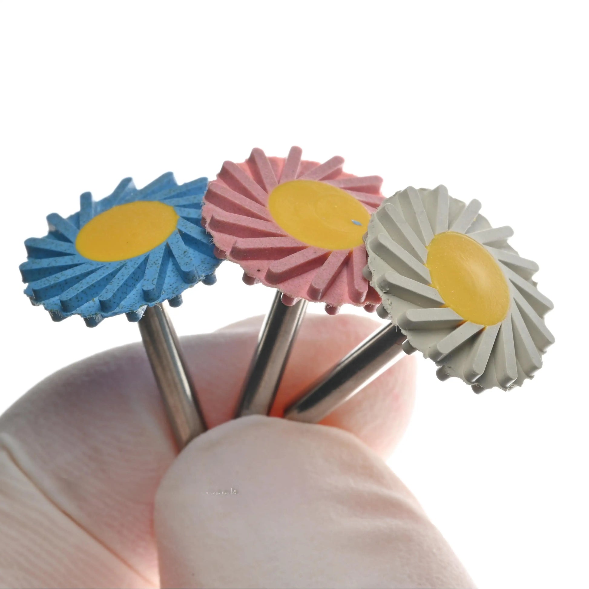 Dentpark/6pcs Dental polishers for ceramics 3-step diamond impregnated polishing Wheels For all porcelain materials zirconia