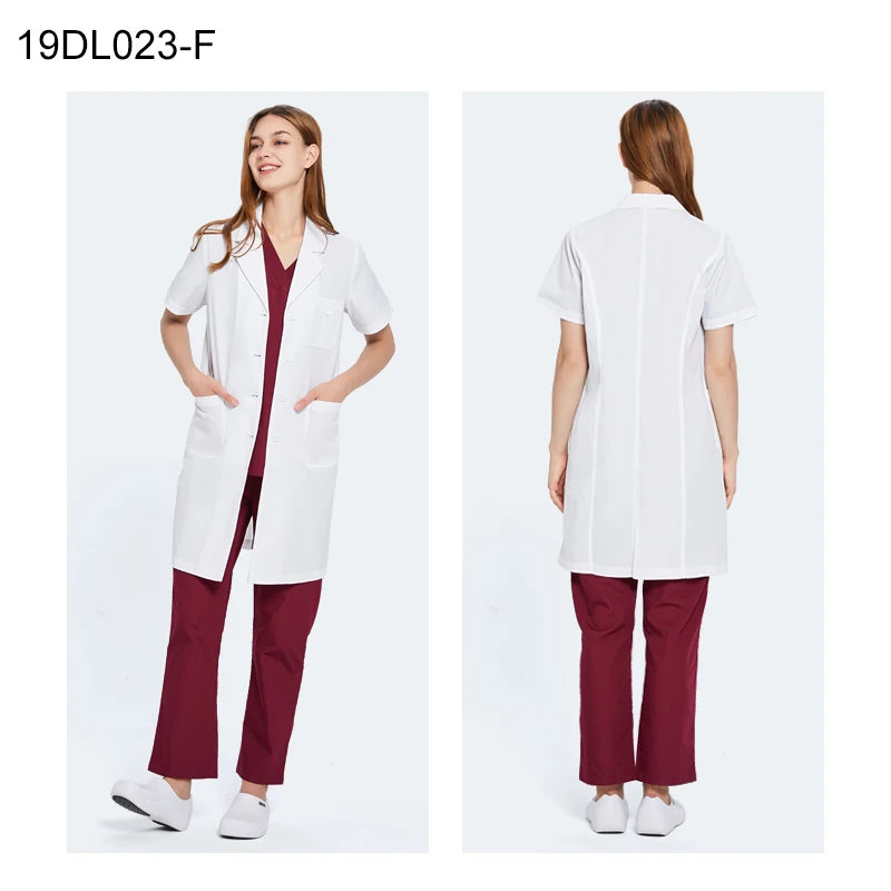 ANNO White Doctor Medical Coat Unisex Lab Uniforms Dentistry Clinic Overall Pharmacy Chemistry Medico Gown