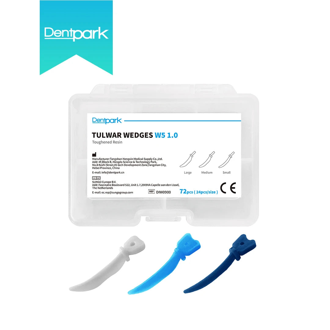 Dentpark/36Pcs or 72Pcs Dental Tulwar Wedges W5 Plastic Tooth Gap Sectional Matrix System Refill With Hole Dentistry Material 72pcs mixed