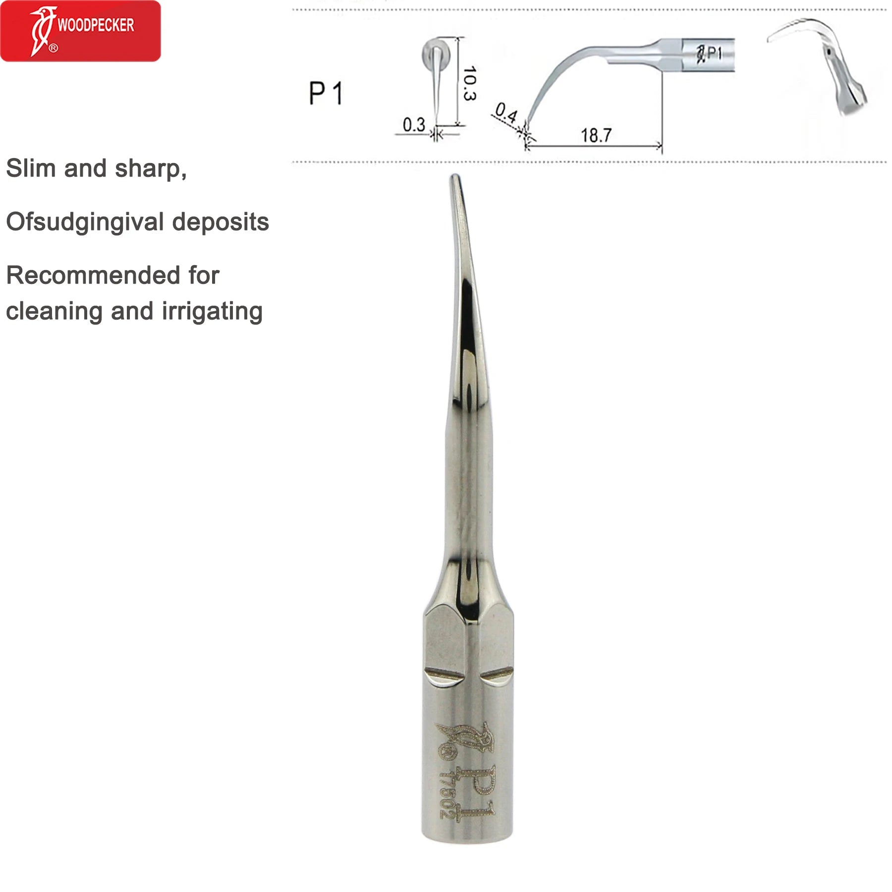 Original Woodpecker Dental Ultrasonic Scaler Tips Dentistry Ultrasound Tip P E G SB For Teeth Cleaning Dental Products Fit EMS P1