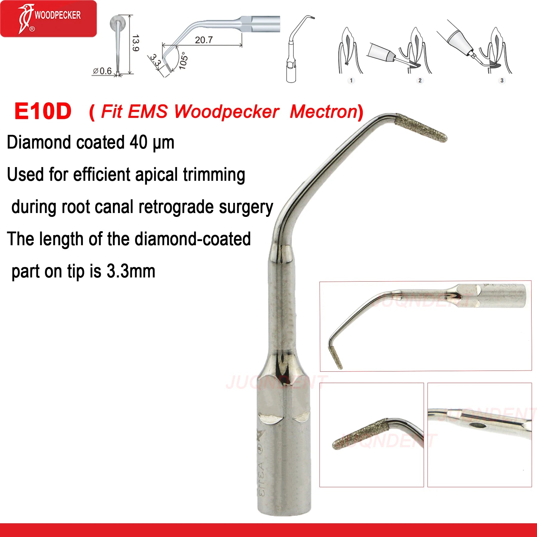 Woodpecker Dental Ultrasonic Scaler Piezo Build In UDS N2/N3 Scaler Tips For Teeth Scaling Endodontics Periodontics Fit EMS E10D