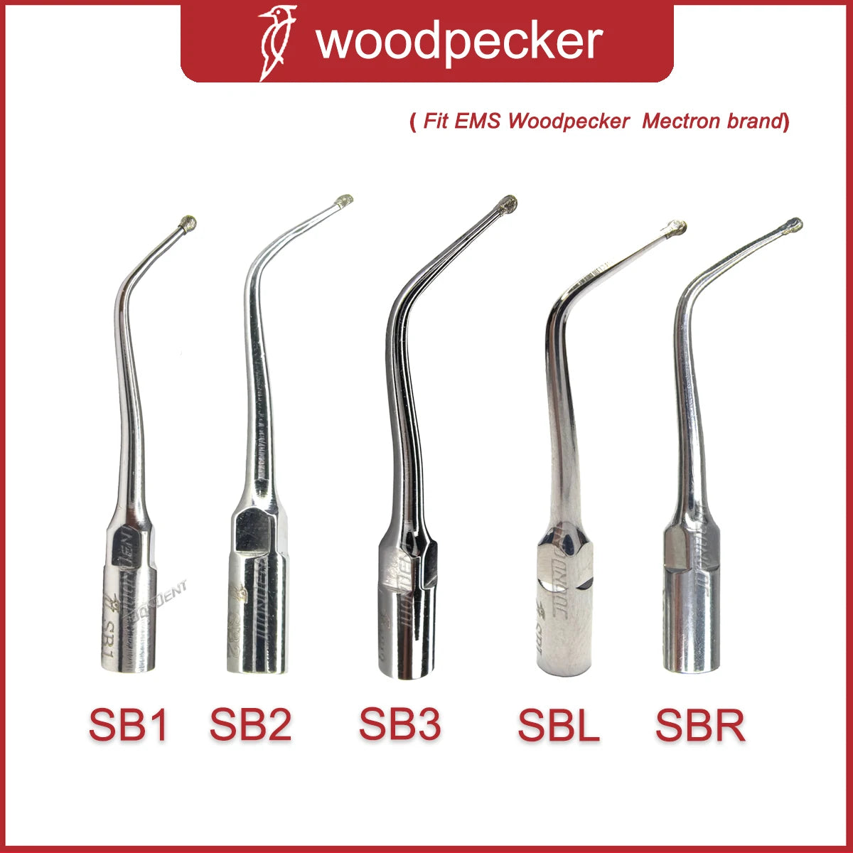 Woodpecker Scaler Tips Dental Ultrasonic Scaler Tip For Cavity Preparation Fit EMS Mectron Ultrasonic Scaler Handpieces SB Tips Kits