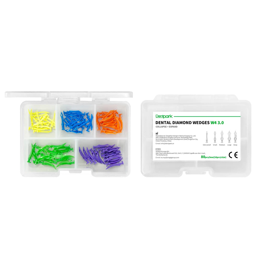 Dentpark/ Dental diamond Shape Interproximal wedges W4 3.0 Good separation force and fit Plastic Tooth Gap Dentistry Tools