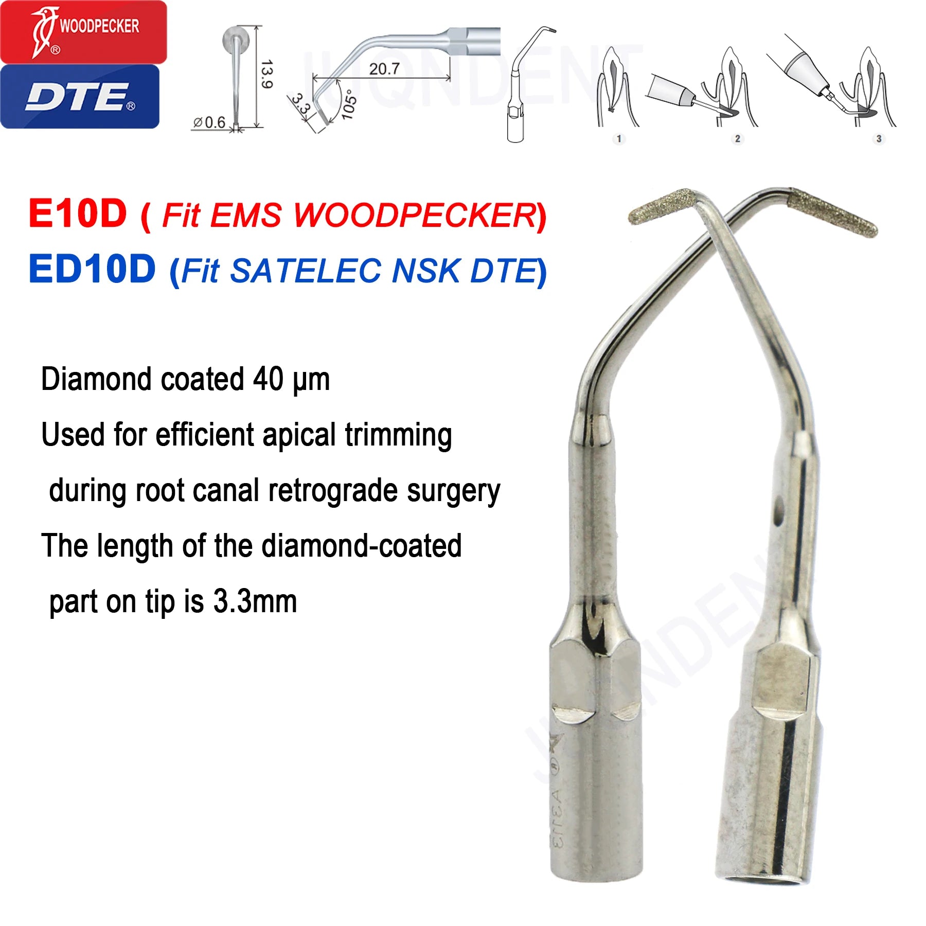 Woodpecker DTE Dental Ultrasonic Scaler Tips Dentistry Ultrasound Scaling Tip Fit EMS SATELEC NSK Dental Products