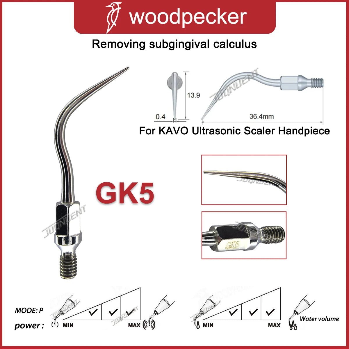 Woodpecker Dental Ultrasonic Scaler Tips Scaling Tip Fit KAVO SONICflex Dentistry Air Scaler Handpiece Dental Instrument GK1 GK2 GK5
