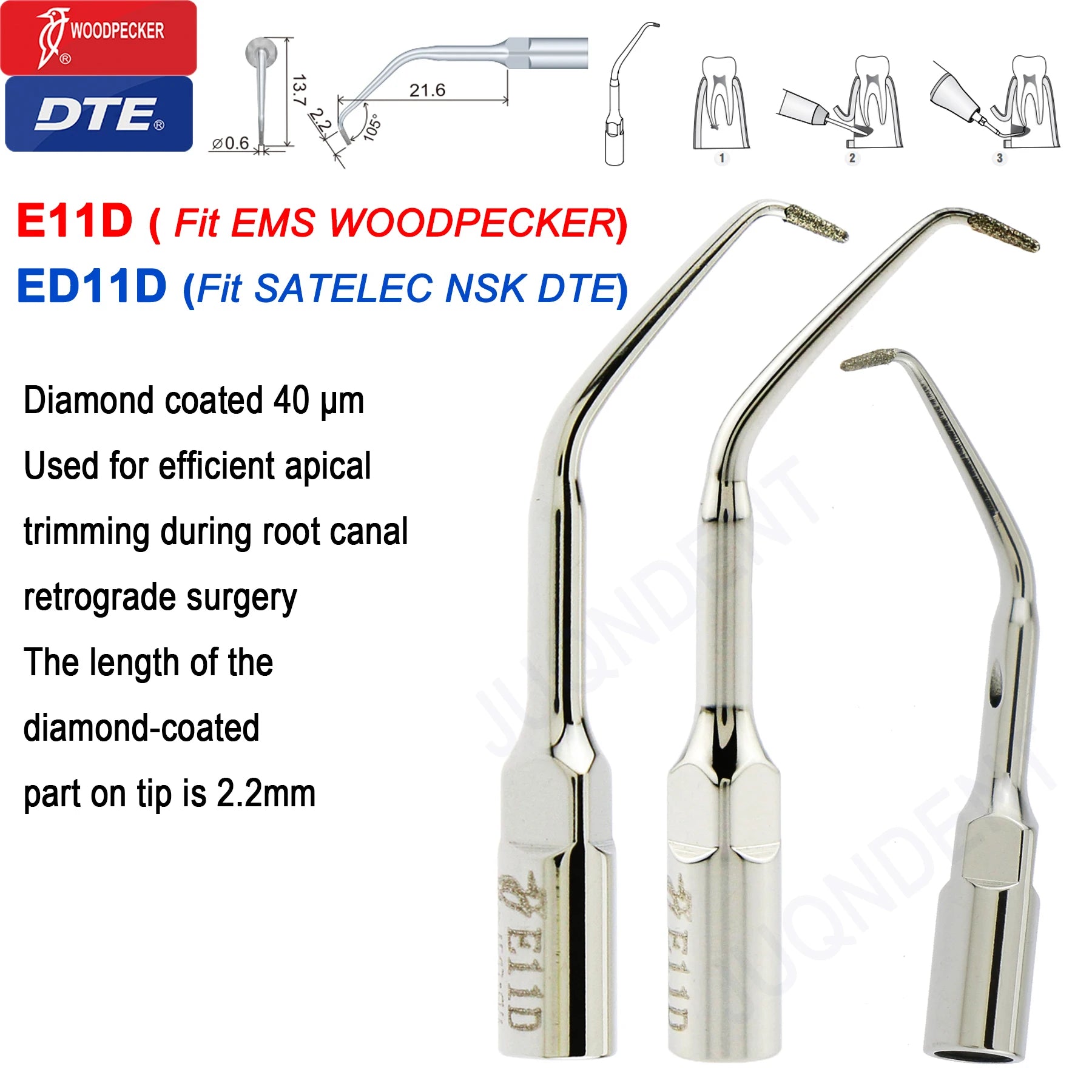 Woodpecker DTE Dental Ultrasonic Scaler Tips Dentistry Ultrasound Scaling Tip Fit EMS SATELEC NSK Dental Products