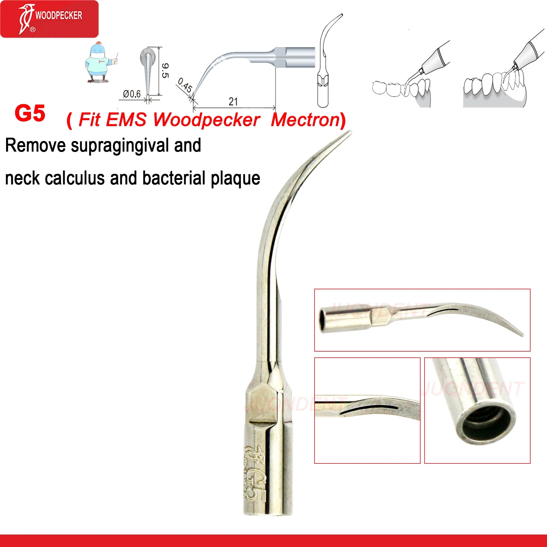 Woodpecker Dental Ultrasonic Scaler Piezo Build In UDS N2/N3 Scaler Tips For Teeth Scaling Endodontics Periodontics Fit EMS G5