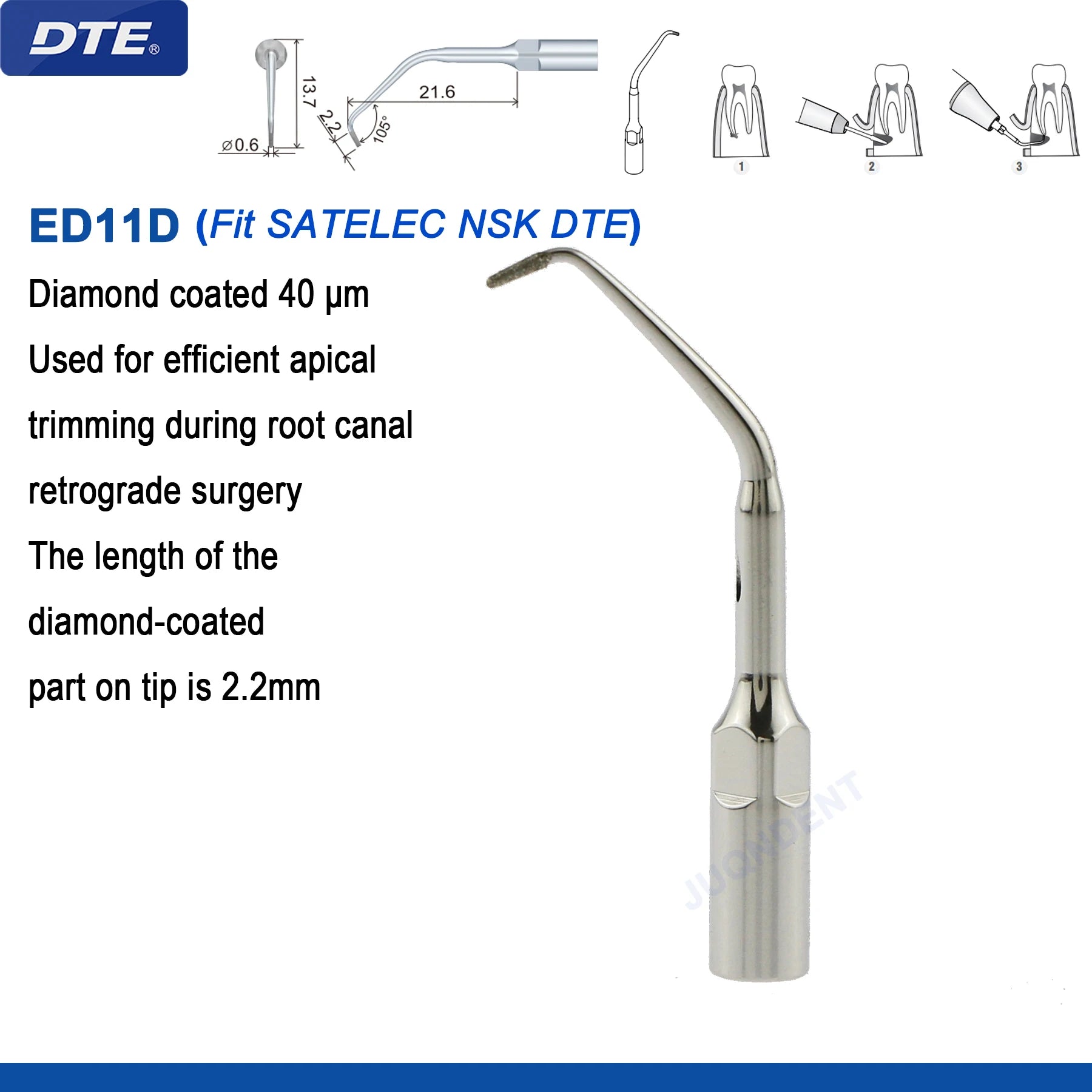 Woodpecker DTE Dental Ultrasonic Scaler Tips Dentistry Ultrasound Scaling Tip Fit EMS SATELEC NSK Dental Products ED11D