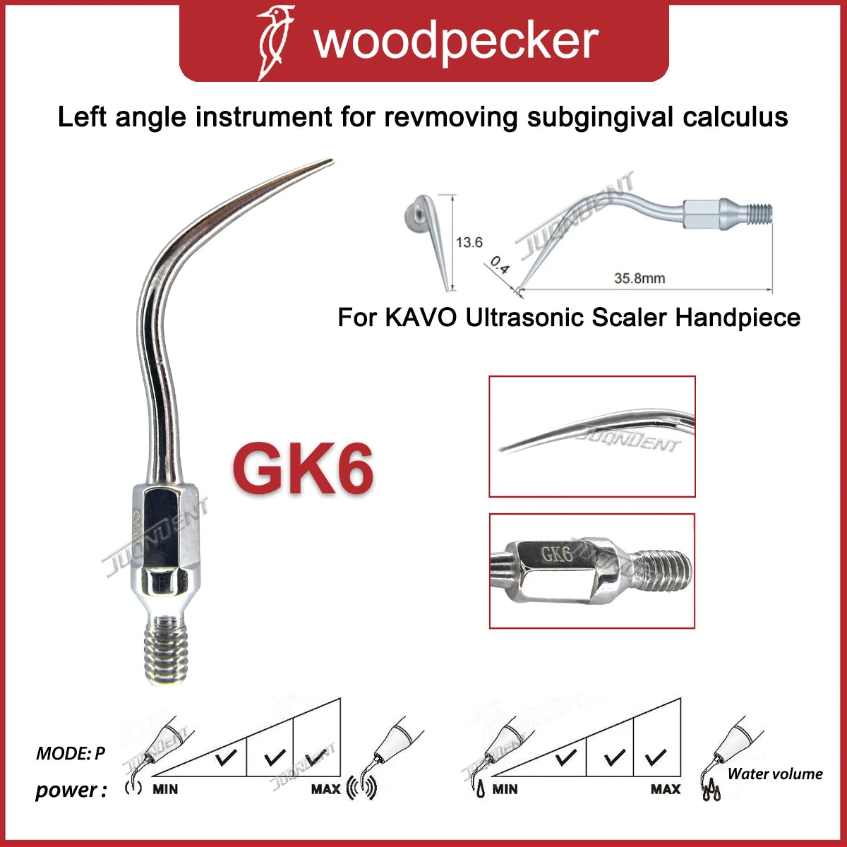 Woodpecker Dental Ultrasonic Scaler Tips Scaling Tip Fit KAVO SONICflex Dentistry Air Scaler Handpiece Dental Instrument GK1 GK2 GK6