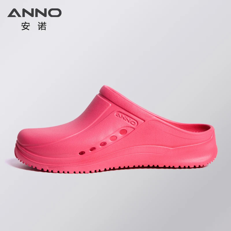 ANNO Soft Work Breathable Shoes for Women Men Light Nurse Clog Anti-slip Slipper Flat Hospital Kitchen Beatuty Salon C23