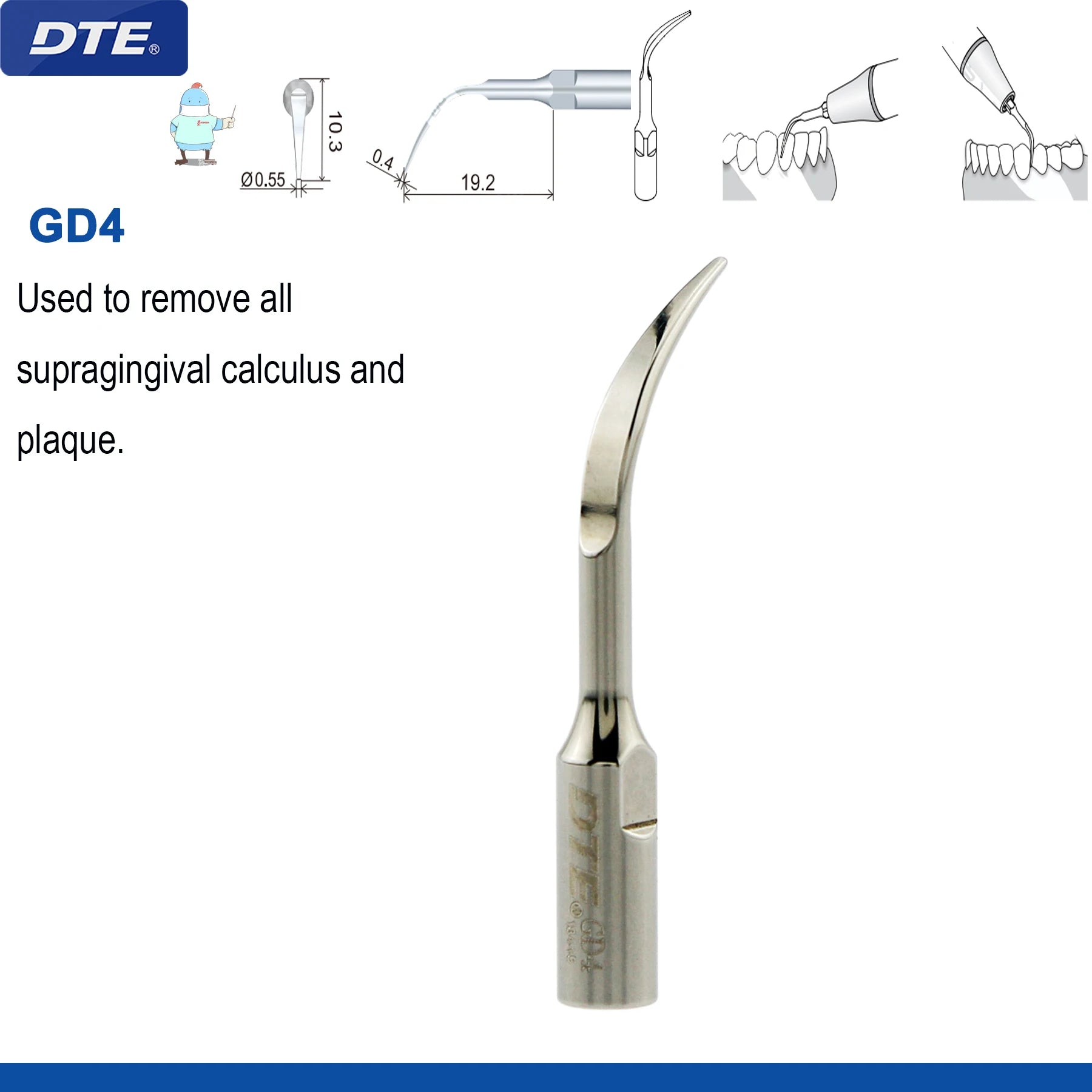 Dental Ultrasonic Scaler Tips Dentistry Instrument Scaling Tip Medical Accessories Fit EMS NSK SATELEC Scaler Handpiece GD4