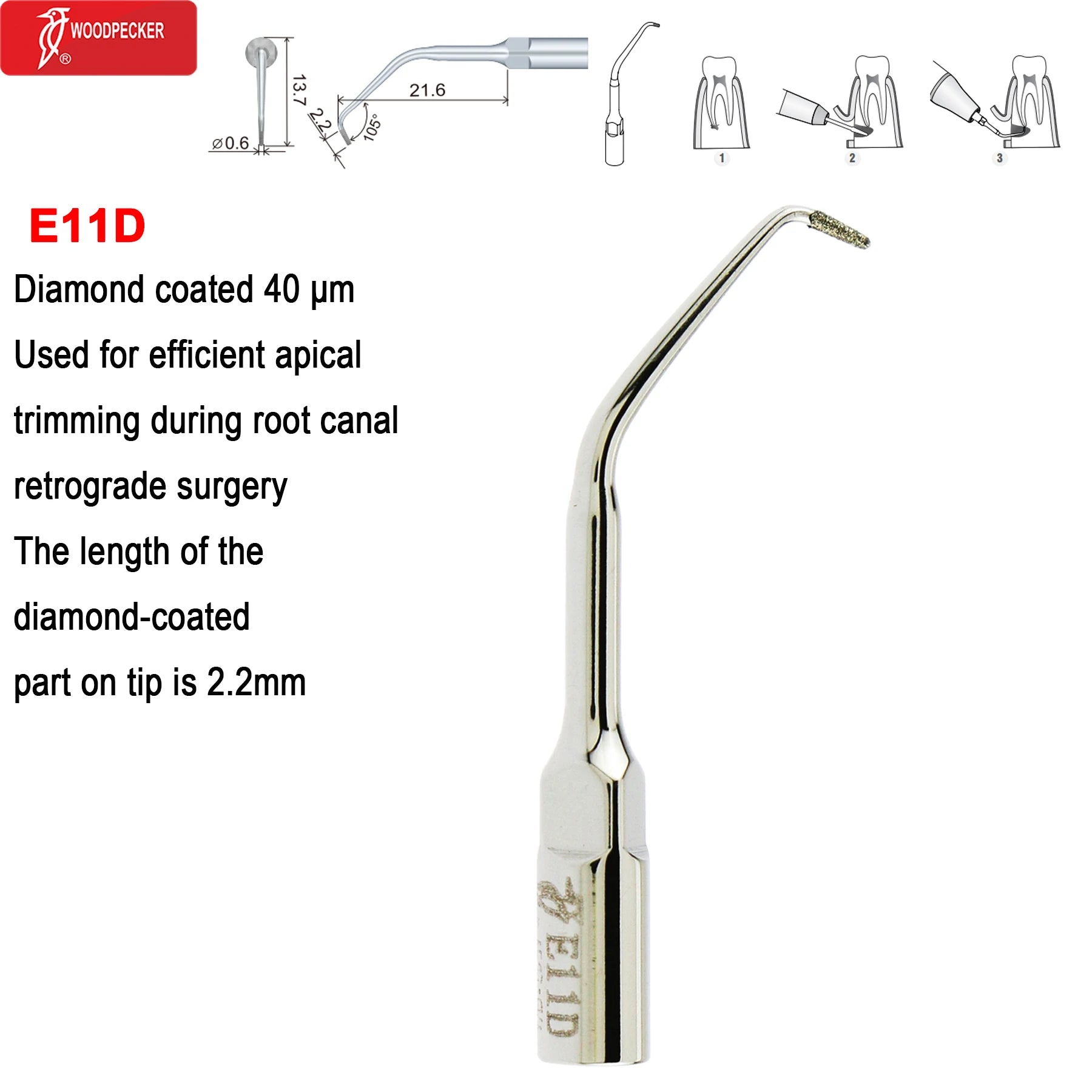 Woodpecker DTE Dental Ultrasonic Scaler Tips Scaling Endo Tip Dentistry Instruments Medical Accessories Fit EMS Satelec NSK E11D
