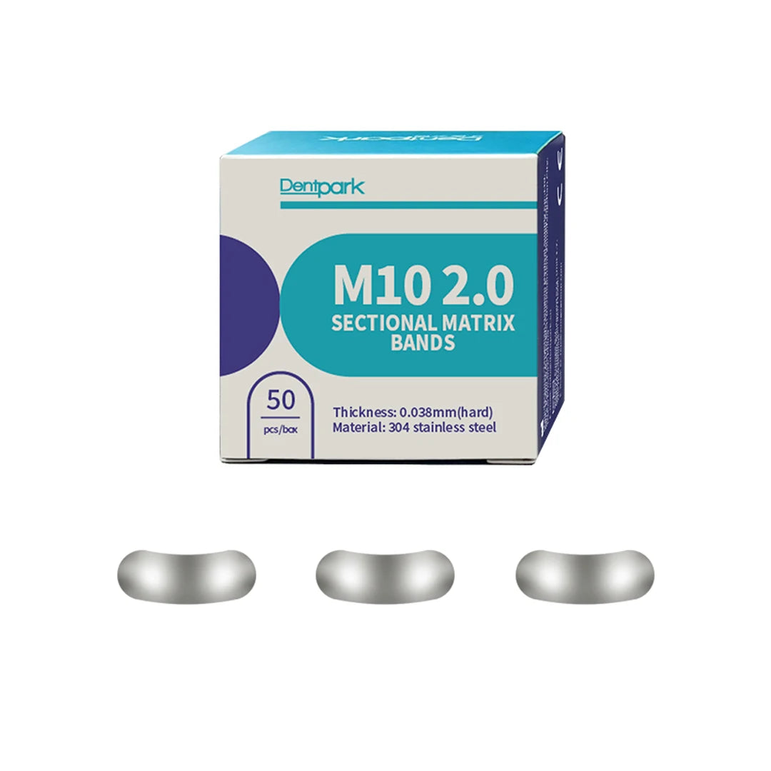 Dentpark/50pcs Dental Matrix Bands M10 2.0 Sectional Contoured Matrices Thickness: 0.038mm Dentistry Materials Tools small