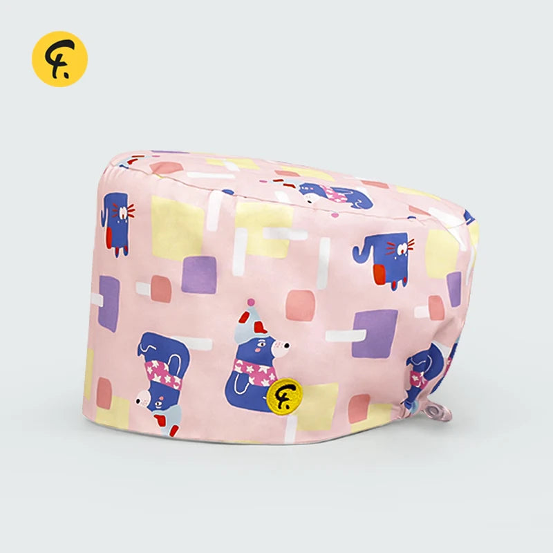 Disposable Surgical Caps Women Man Medical Beanie With Sweat Absorbing Wipes Hats Clinic Hospital Doctor Nurse Work Cornice Hat FRW001-026