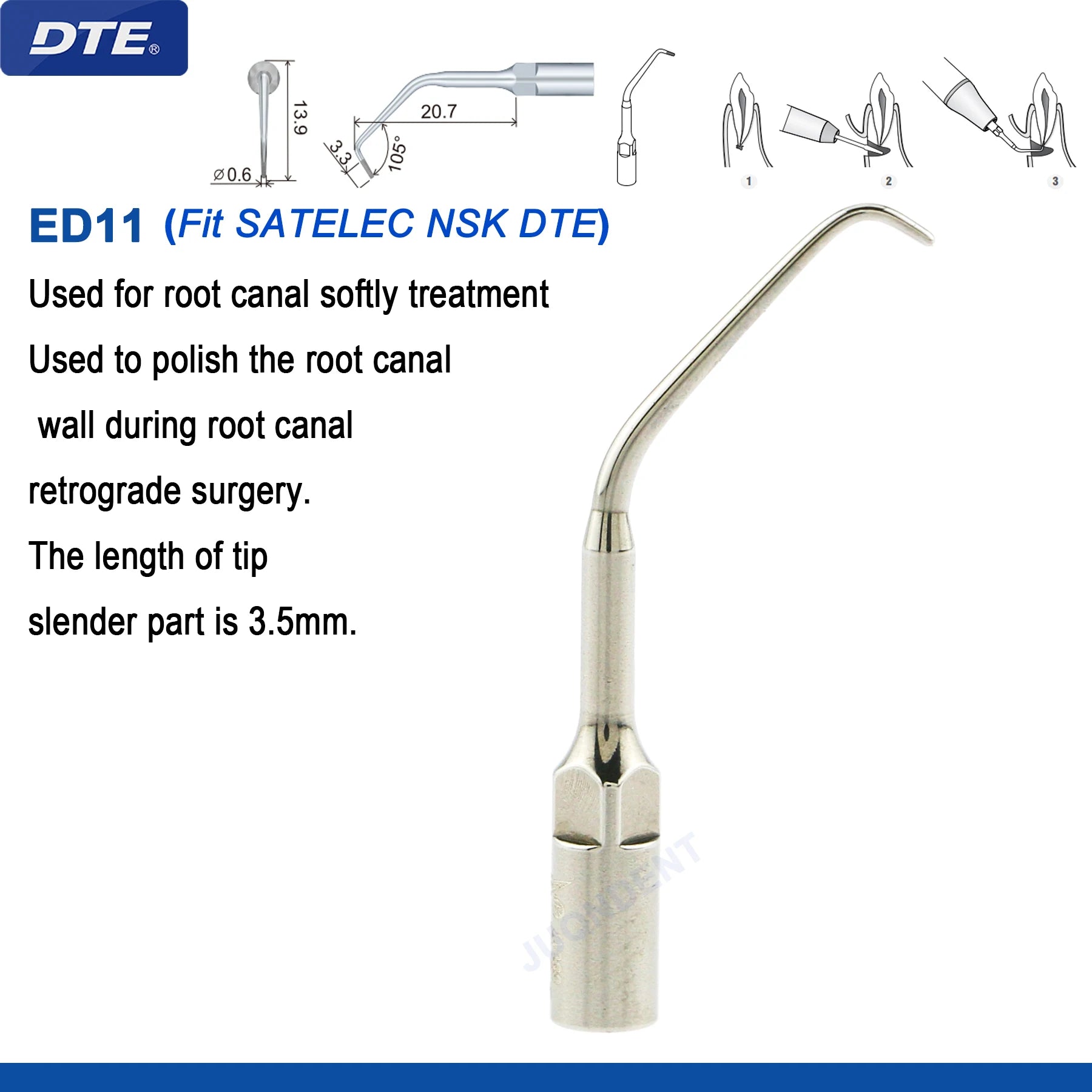 Woodpecker DTE Dental Ultrasonic Scaler Tips Dentistry Ultrasound Scaling Tip Fit EMS SATELEC NSK Dental Products ED11