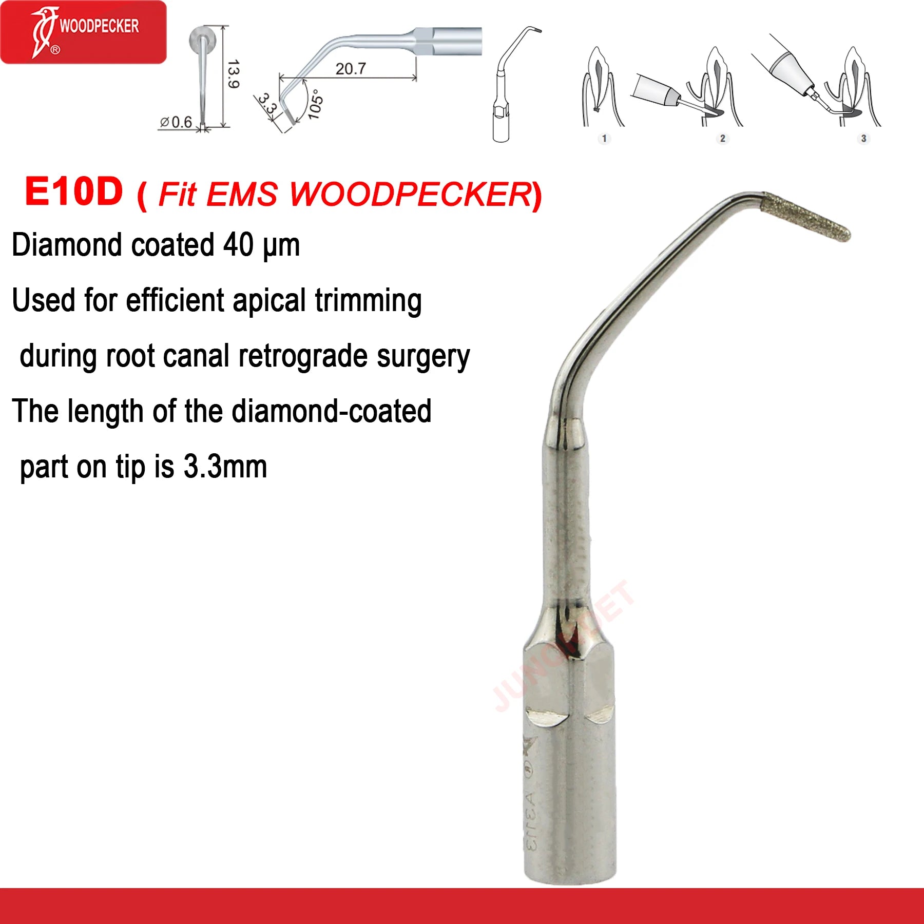 Woodpecker DTE Dental Ultrasonic Scaler Tips Dentistry Ultrasound Scaling Tip Fit EMS SATELEC NSK Dental Products E10D