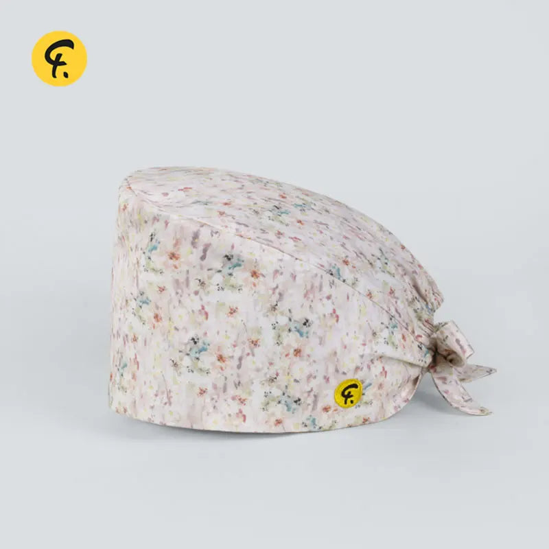 100% Cotton Scrub Caps Wth Sweatband Unisex Dentist Hospital Doctor Work Surgical Hats Man Women Carton Print Nursing Head Dress FRH01-X152