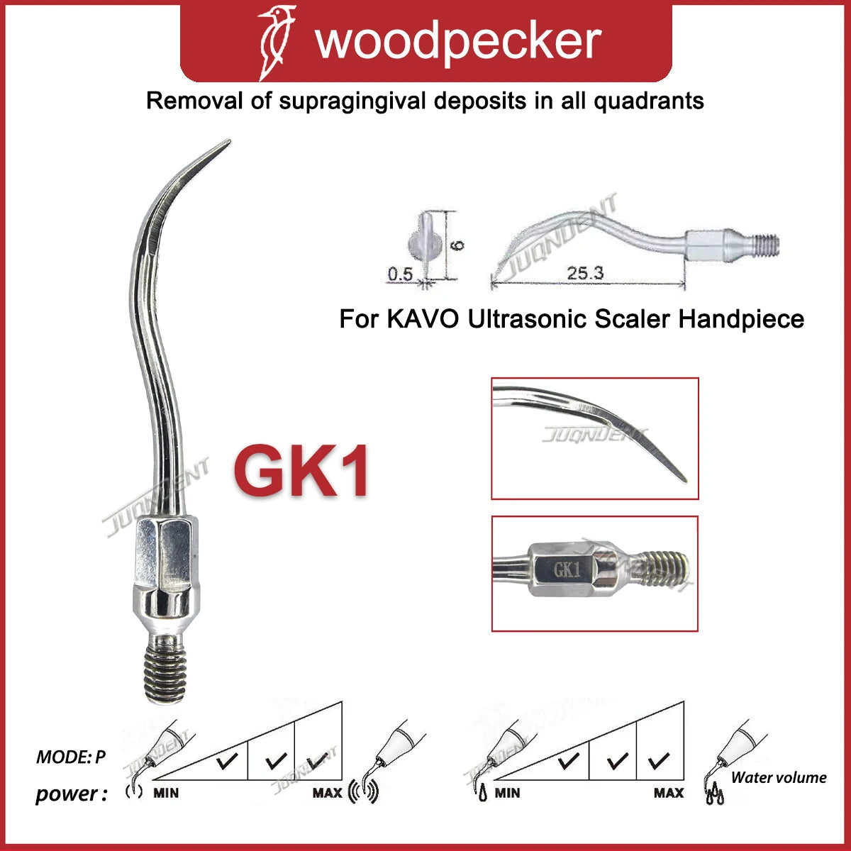 Woodpecker Dental Ultrasonic Scaler Tips Scaling Tip Fit KAVO SONICflex Dentistry Air Scaler Handpiece Dental Instrument GK1 GK2 GK1
