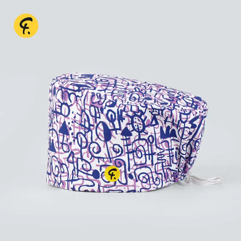 Disposable Surgical Caps Women Man Medical Beanie With Sweat Absorbing Wipes Hats Clinic Hospital Doctor Nurse Work Cornice Hat FRW001-054