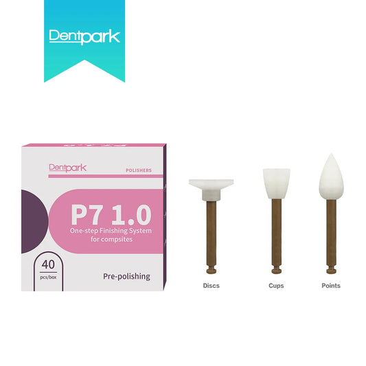 Dentpark25/40pcs Dental Composite Resin Polisher One-step Finishing System Low-speed Polishing Cups Points Discs RA Shank