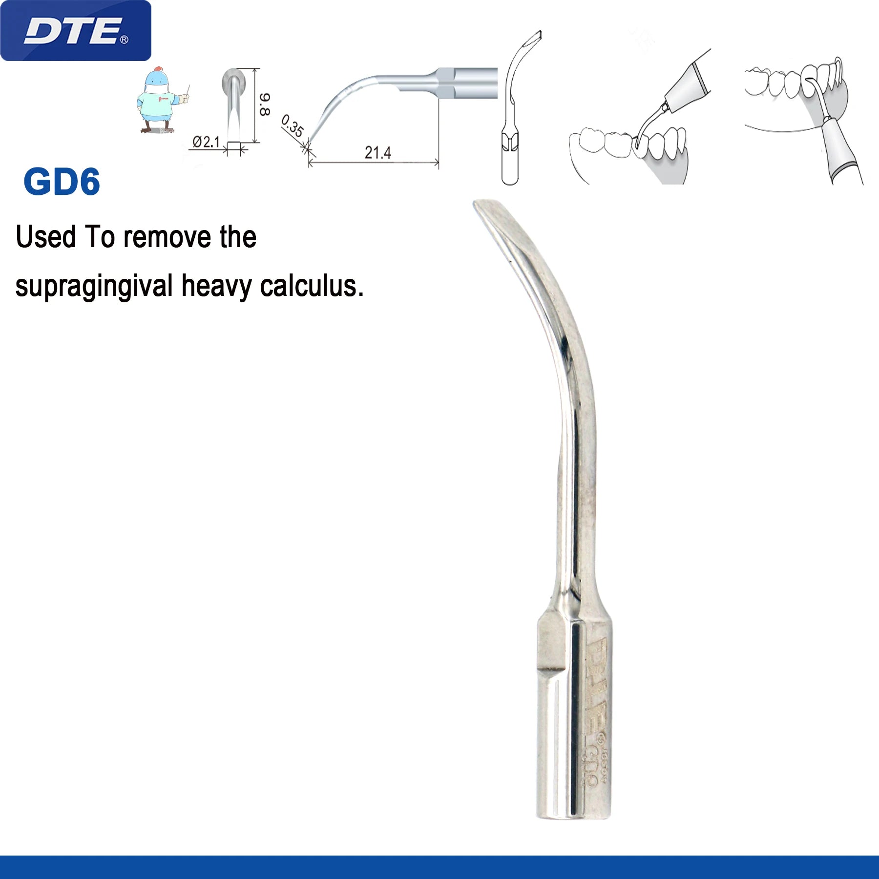 Dental Ultrasonic Scaler Tips Dentistry Instrument Scaling Tip Medical Accessories Fit EMS NSK SATELEC Scaler Handpiece GD6