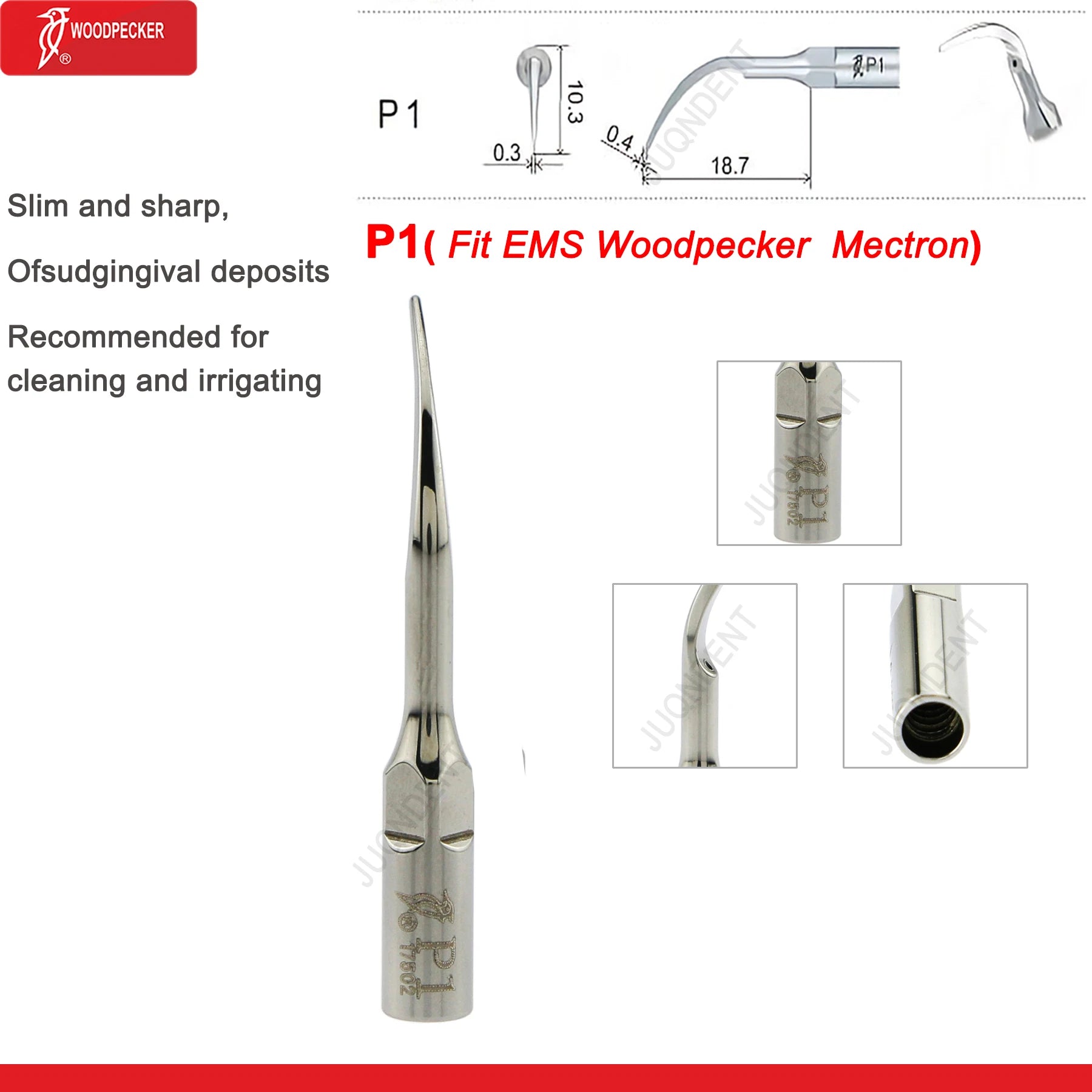 Woodpecker Dental Ultrasonic Scaler Piezo Build In UDS N2/N3 Scaler Tips For Teeth Scaling Endodontics Periodontics Fit EMS P1