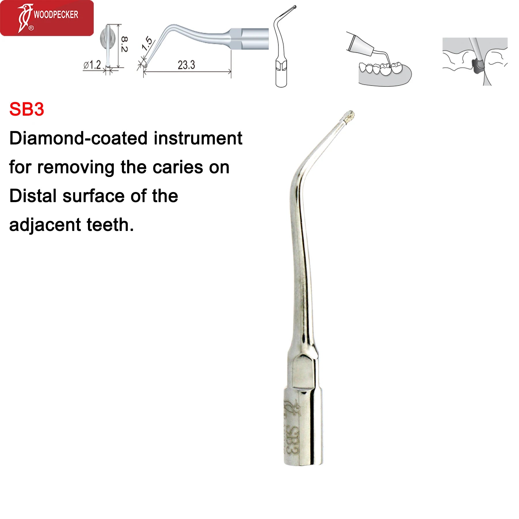 Original Woodpecker Dental Ultrasonic Scaler Tips Dentistry Ultrasound Tip P E G SB For Teeth Cleaning Dental Products Fit EMS SB3