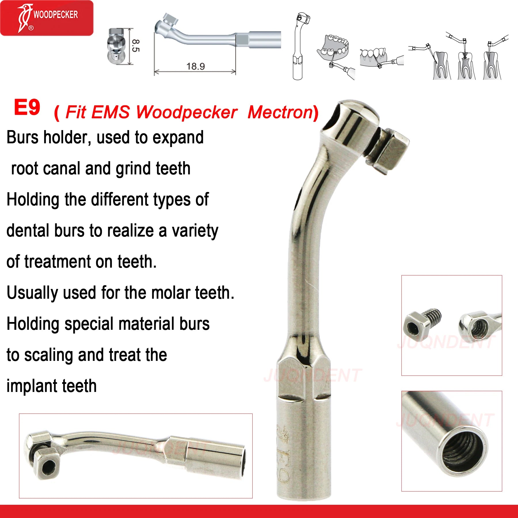 Woodpecker Dental Ultrasonic Scaler Piezo Build In UDS N2/N3 Scaler Tips For Teeth Scaling Endodontics Periodontics Fit EMS E9