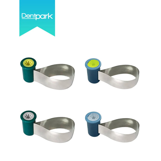 Dentpark Dental Stainless-Steel Matrix Bands M6, Double-Side Contoured, Anatomically Shaped, Knob Type, Dentistry Tool, 50Pcs