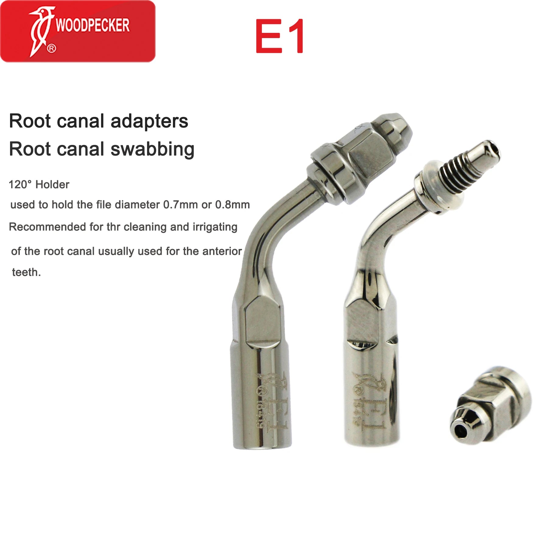 Woodpecker Dental Ultrasonic Perio Scaler Tips Root Canal Cleaning Kit U-file E1 E2 Wrench Fit EMS UDS Scaler Handpiece Surgical E1 1pc