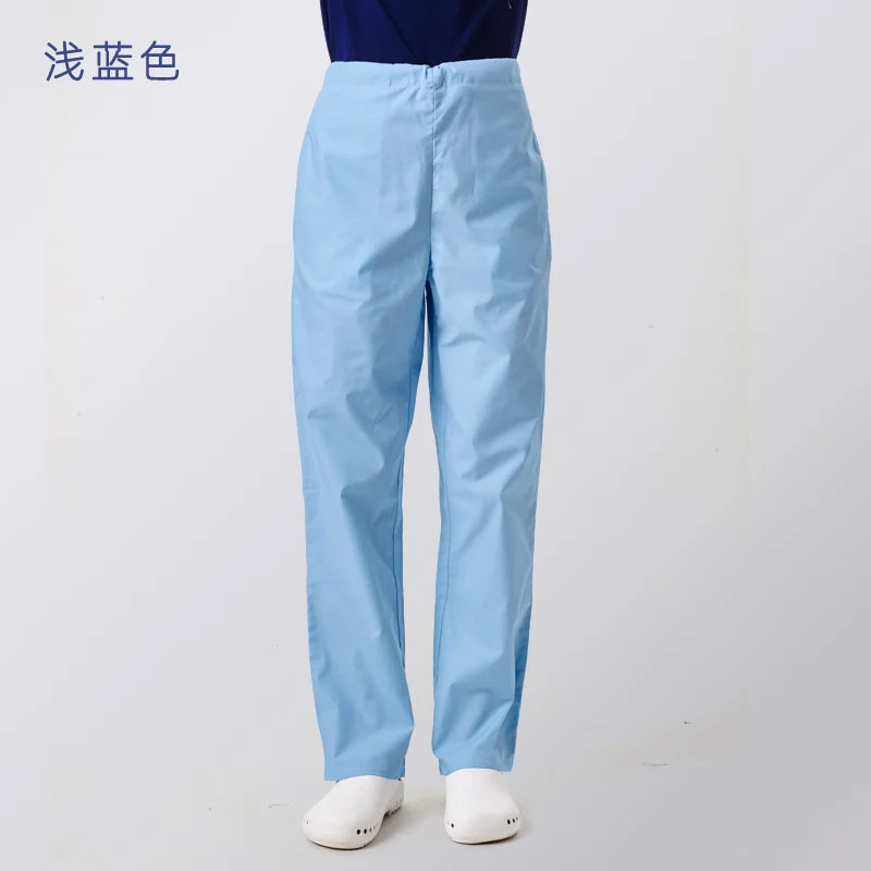 ANNO Work Trouser Doctor Nurse Uniform Bottoms Cotton More Pockets Dental Scrubs Pants SPA Nursing Scrub Pants 18PT001-QianLan