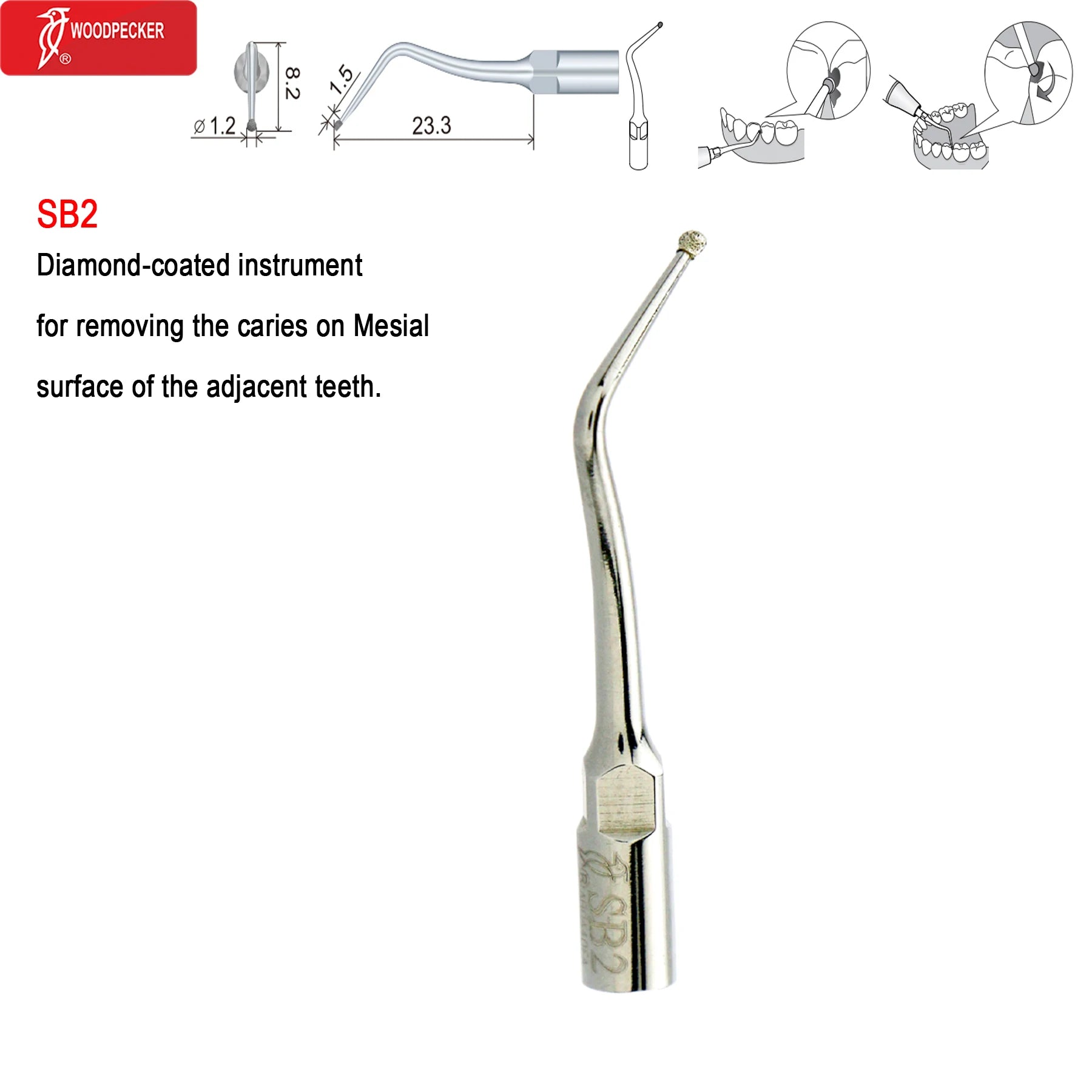 Original Woodpecker Dental Ultrasonic Scaler Tips Dentistry Ultrasound Tip P E G SB For Teeth Cleaning Dental Products Fit EMS SB2
