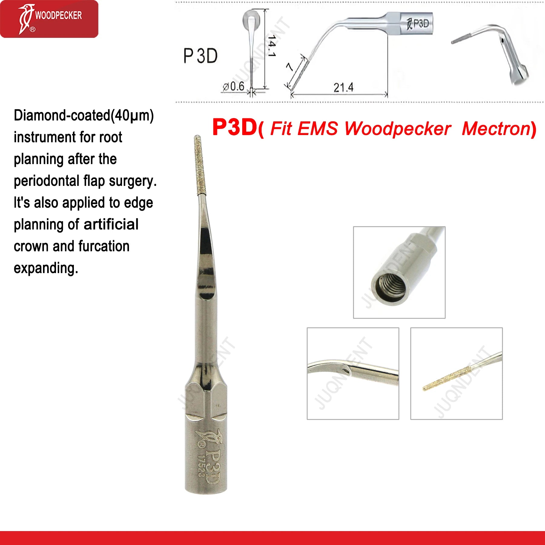 Woodpecker Dental Ultrasonic Scaler Piezo Build In UDS N2/N3 Scaler Tips For Teeth Scaling Endodontics Periodontics Fit EMS P3D