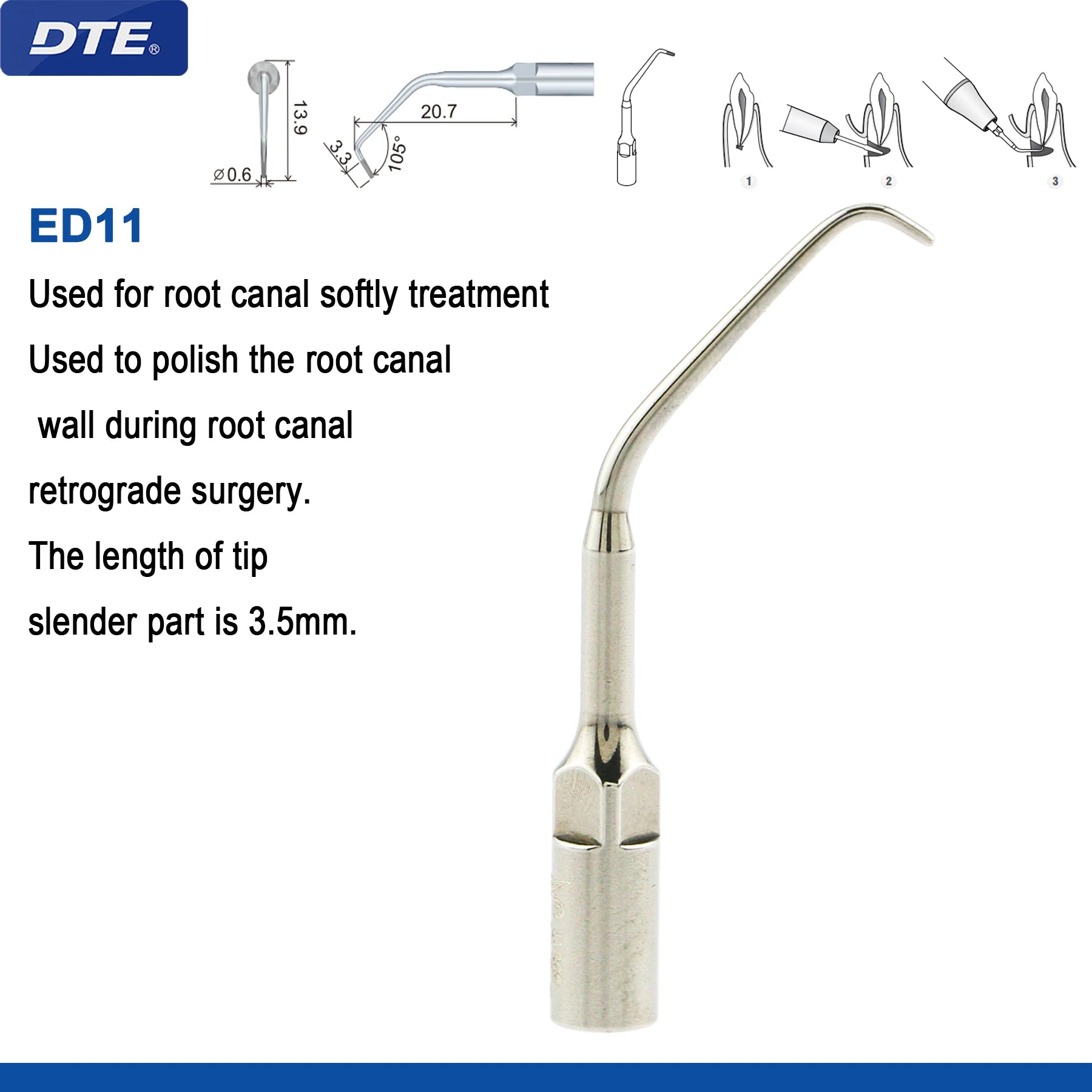 Woodpecker DTE Dental Ultrasonic Scaler Tips Scaling Endo Tip Dentistry Instruments Medical Accessories Fit EMS Satelec NSK ED11