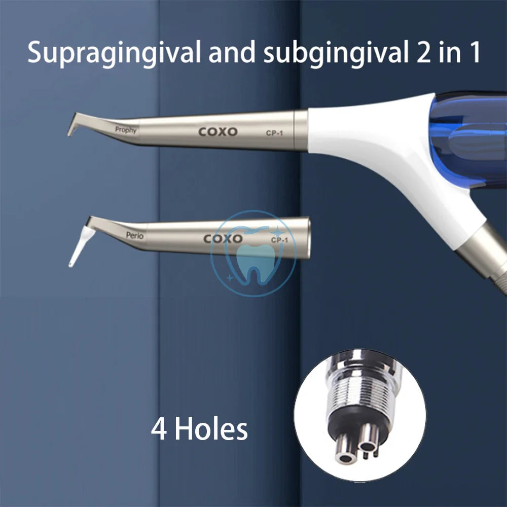 COXO Dental Air Polisher Prophy Jet Air Polisher Teeth Cleaning Polishing Tool Supragingival And Subgingival 2 In 1 CP-1 2 in 1 4Holes