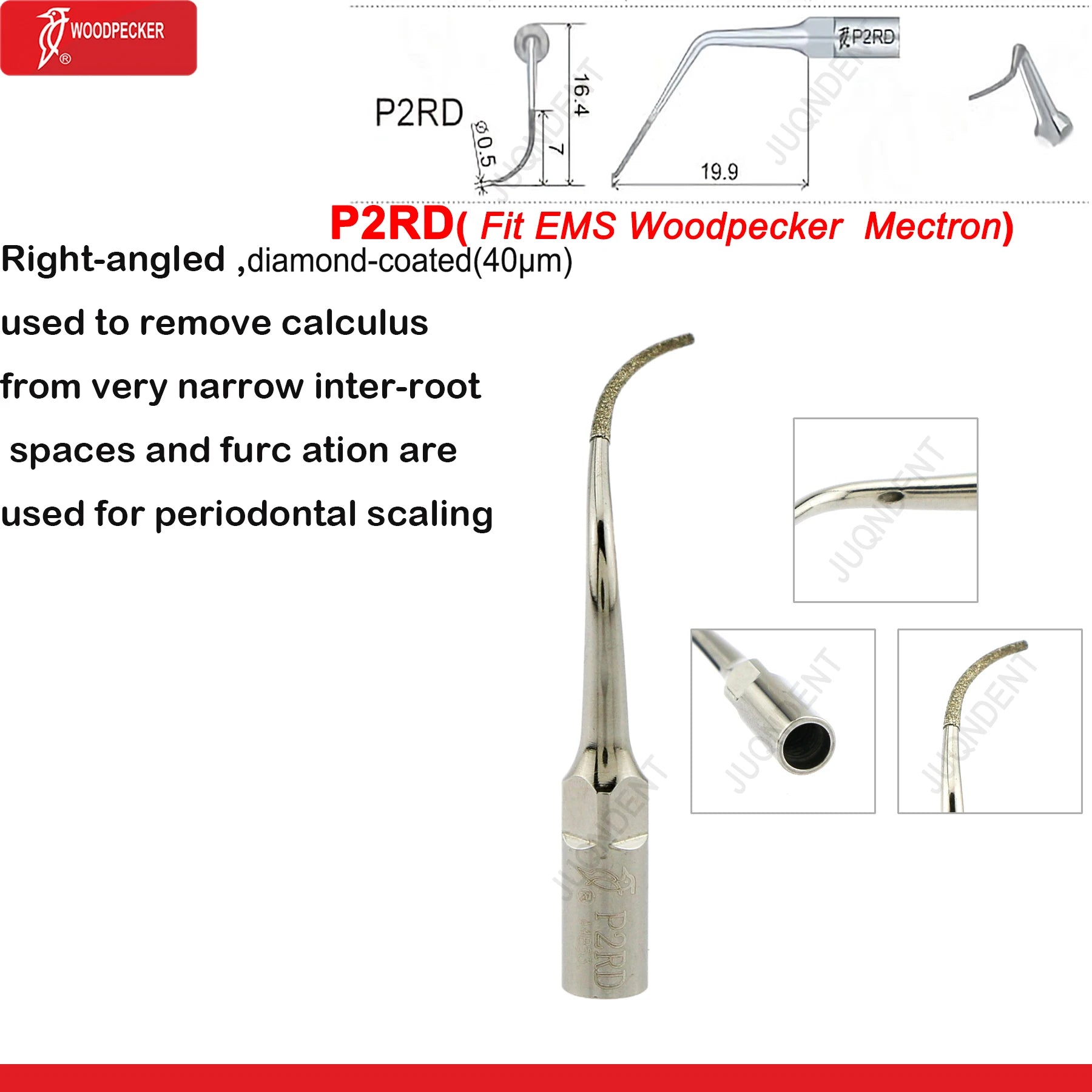 Woodpecker Dental Ultrasonic Scaler Piezo Build In UDS N2/N3 Scaler Tips For Teeth Scaling Endodontics Periodontics Fit EMS P2RD