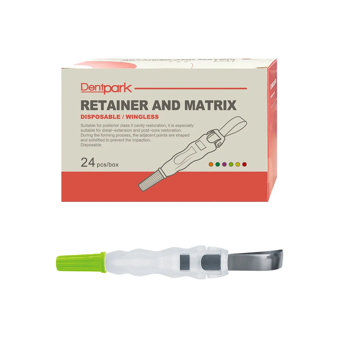 Dentpark/24pcs Pre-Formed Retainer and Matrix Bands M5 Roll O Type for class-Ⅱ Teeth Filling 180°Adjustable Contoured Matrices 6.2mm green curve