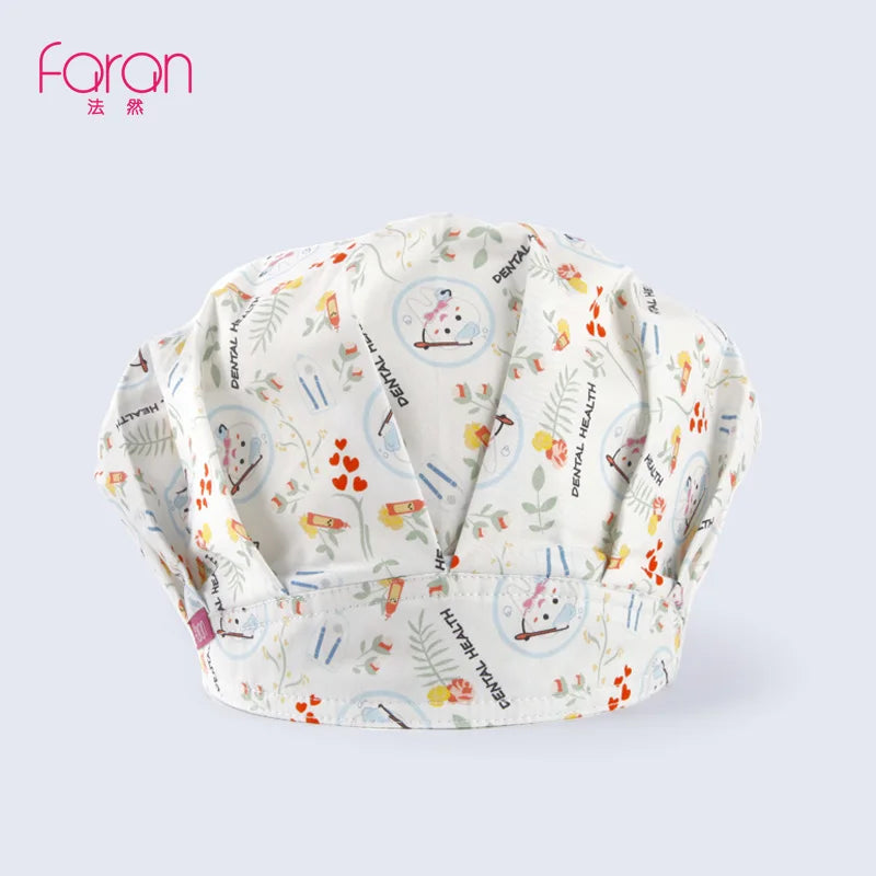 ANNO Cotton Caps Women Hospital Doctor Nurse Work Hats Bouffant Nursing Cap with Sweatband Long Hair Head Wear Chlorine Bleach FRP-01-X037