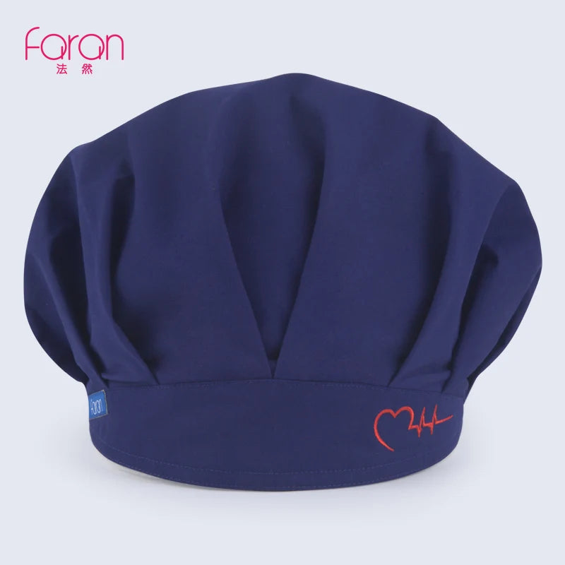 ANNO Solid Color Scrubs Caps Women Hospital Doctor Nurse Work Hats Bouffant Nursing Cap with Sweatband Long Hair Head Dress FRP-01-X043